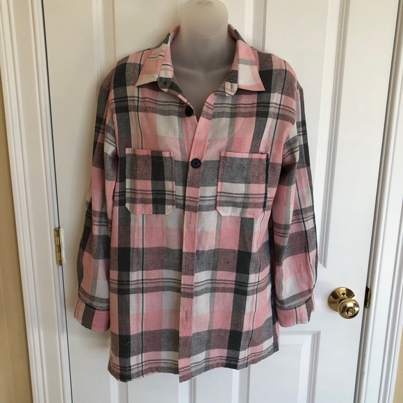 Beautiful Pink Flannel Shirt! - Picture 2 of 4